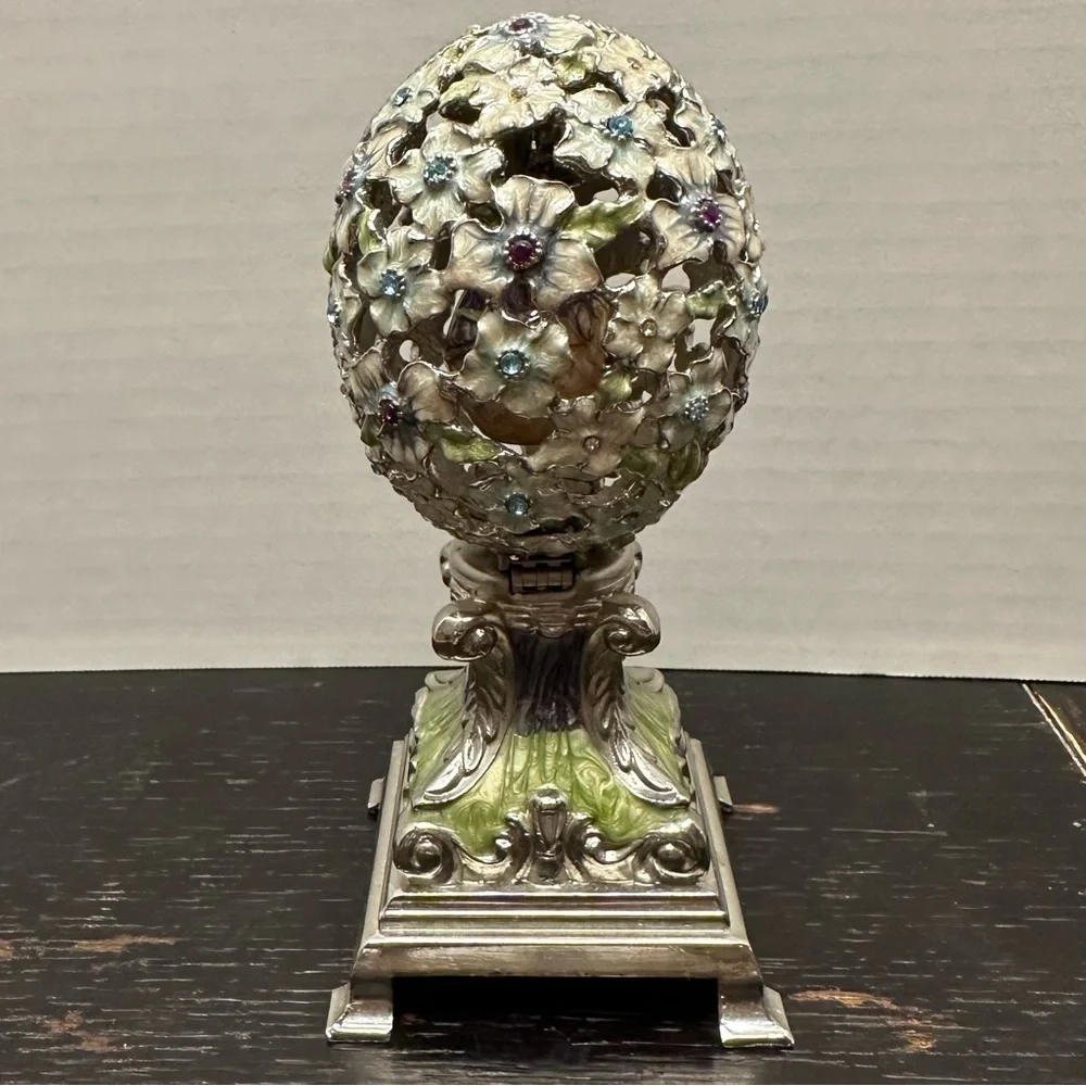 Jeweled Gem Music Box Collection Covered Egg By Collette Et Cie Song The Spring